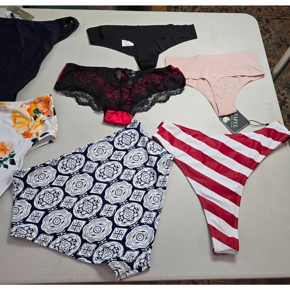 Colorful Swim & Thong Bundle Women's S 7 Pieces 4 Swim / 3 Thong NWT - Picture 15 of 16